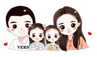 一家四口卡通文案 一家四口卡通图片